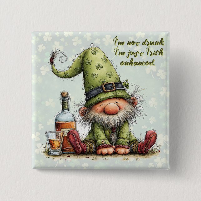 Funny St. Patrick’s Day Humor 15 Cm Square Badge (Front)