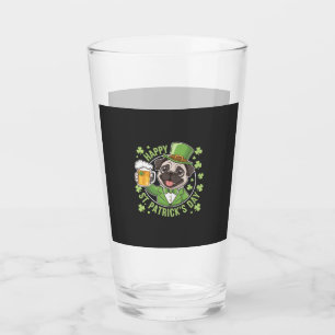 Funny St. Patrick�s Day Pug with Beer Mug Glass