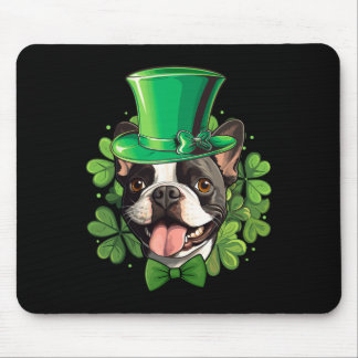 Funny St Patricks Boston Terrier  Mouse Pad