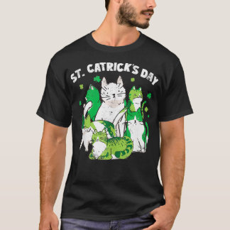 Funny St Patricks Catricks Day Cats Lover Saint Pa T-Shirt