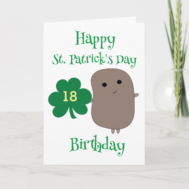 Funny St. Patrick's Day 18th Birthday Card (Front)