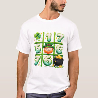 Funny St Patricks Day 6 7 Heart Tic Tac Toe T-Shirt