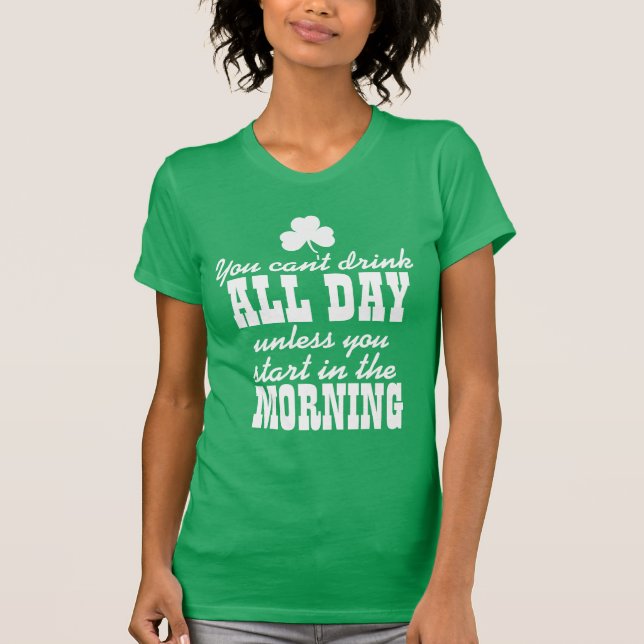 Funny St Patricks Day Beer Drinking T-Shirt (Front)