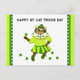 Funny St. Patrick's Day Cat Postcard