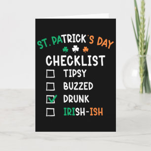 Funny St Patricks Day Checklist 2 Card