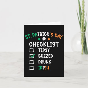 Funny St Patricks Day Checklist 3 Card