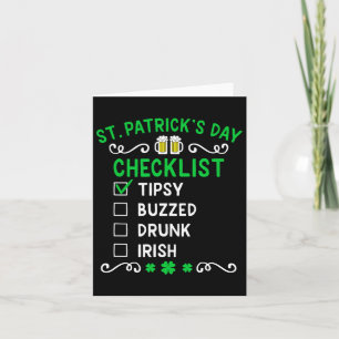 Funny St Patricks Day Checklist Card