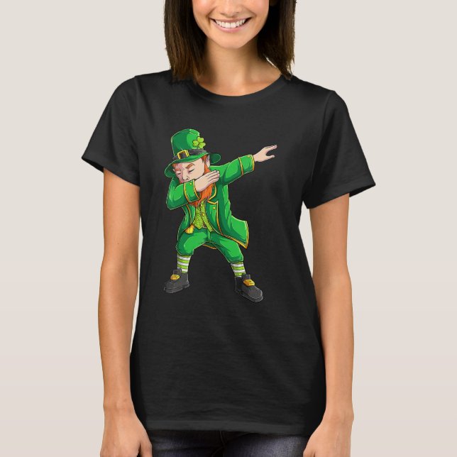 Funny St Patricks Day , Dabbing Leprechaun Irish B T-Shirt (Front)