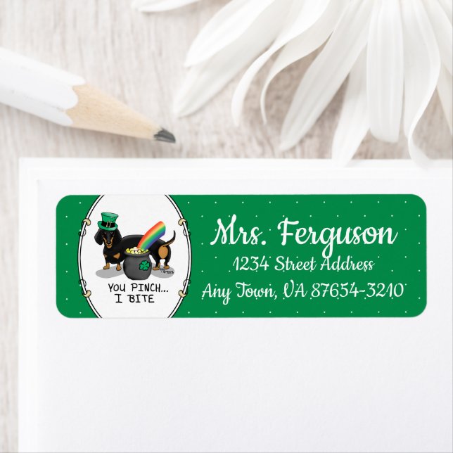 Funny St. Patrick's Day Dachshund (black & tan) (Insitu)