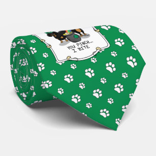 Funny St. Patrick's Day Dachshund (black & tan) Tie