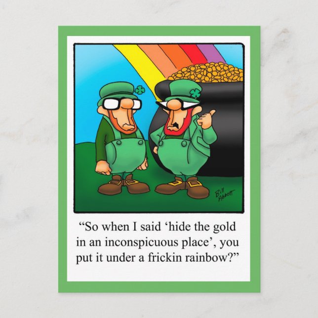 Funny St. Patrick's Day Humour Postcard (Front)