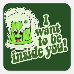 Funny St Patricks Day Irish Square Sticker