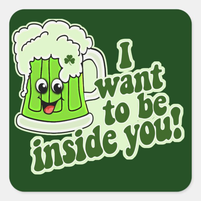 Funny St Patricks Day Irish Square Sticker (Front)