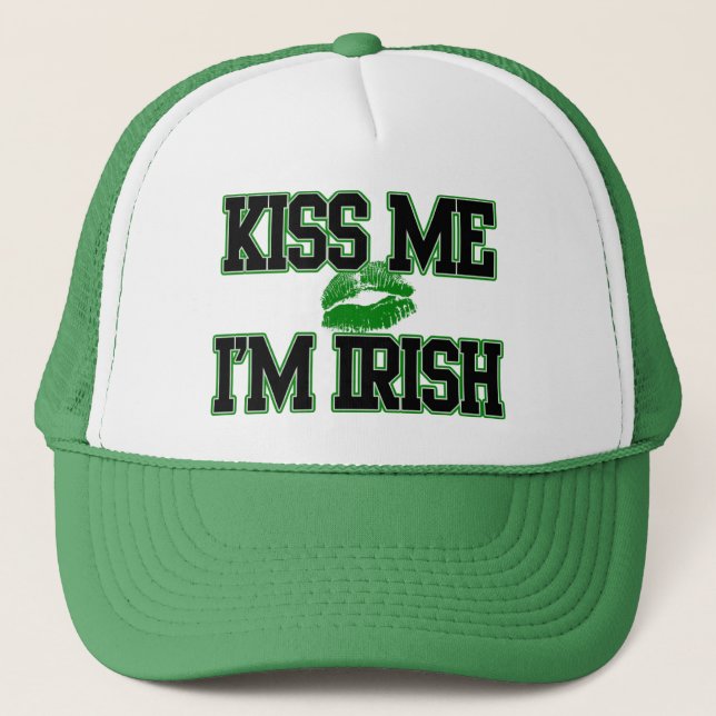 Funny St. Patricks Day, Kiss Me I'm Irish Hat (Front)