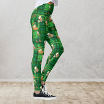 Funny St Patricks Day Leprachaun Drinking Beer Leggings<br><div class="desc">You're sure to have fun on St. Patrick's Day while wearing these festive leggings featuring a funny Leprachaun drinking beer set against a green plaid background.</div>