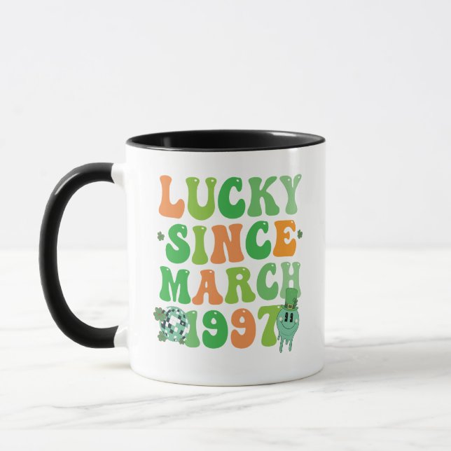 Funny St Patrick's Day Lucky Since March 1997 Mug (Left)