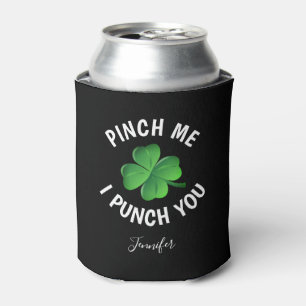 Funny St Patricks Day Shamrock Personalised Name Can Cooler
