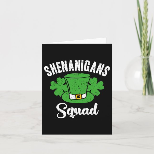 Funny St Patricks Day Shenanigans Squad Irish Sham Card (Front)