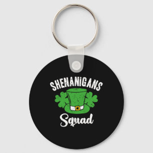 Funny St Patricks Day Shenanigans Squad Irish Sham Key Ring