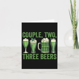 Funny St Patricks Day Shirt Couple Two Three Green Card
