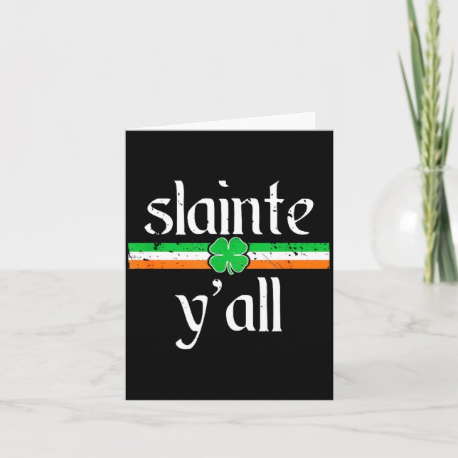 Funny St Patricks Day Shirt Irioast Cheers Slainte Card (Front)