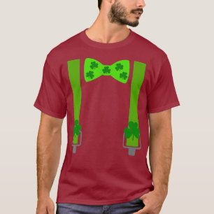 Funny St Patricks Day Suspenders And Bow Tie T-Shirt