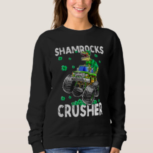 Funny St Patricks Day T Rex Dinosaur Monster Truc Sweatshirt