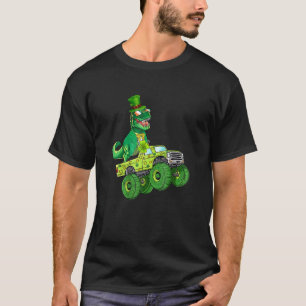 Funny St Patricks Day T Rex Dinosaur Monster Truck T-Shirt