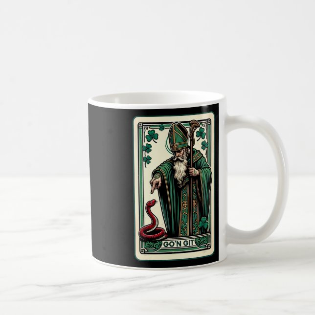 Funny St Patricks Day Tarot Card Go'n Git St Patri Coffee Mug (Right)