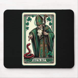 Funny St Patricks Day Tarot Card Go'n Git St Patri Mouse Pad