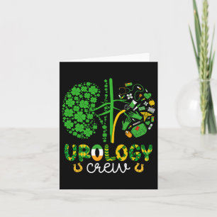 Funny St Patricks Day Urology Crew Shamrock Nurse Card