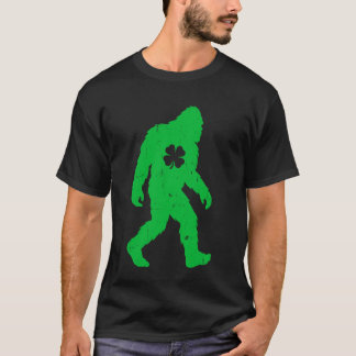 Funny St Patricku2019s Day Yeti Sasquatch Shamrock T-Shirt