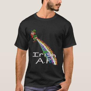 Funny St Patty Day Irish Af Leprechaun Farting Rai T-Shirt