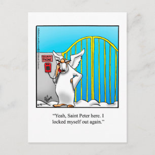Funny "St. Peter Locked Out" Postcard