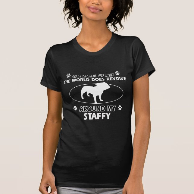 Funny staffy designs T-Shirt (Front)