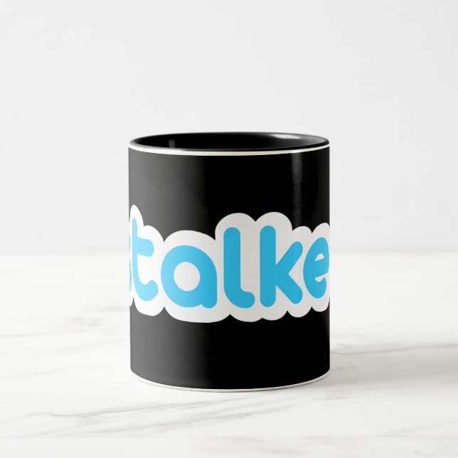 Funny stalker Two-Tone coffee mug (Center)