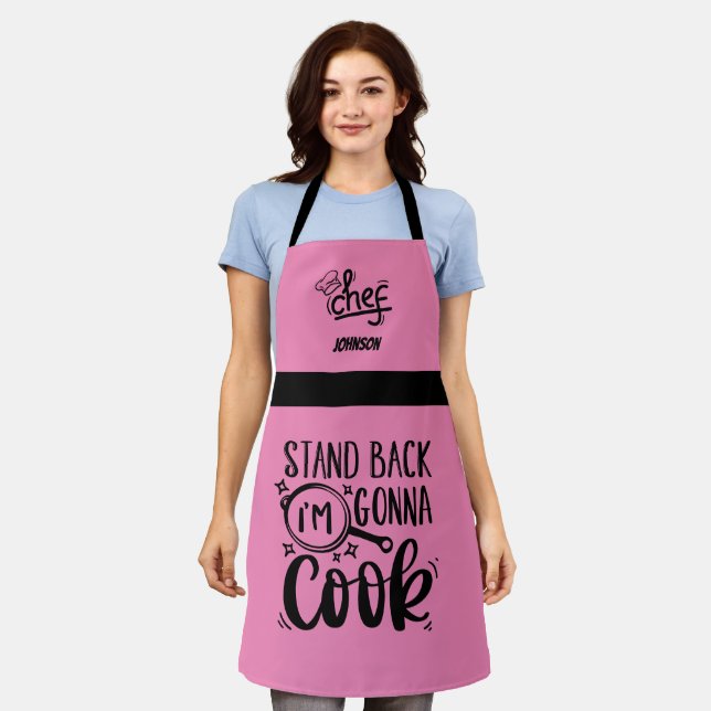 Funny Stand Back I'm gonna Cook Name  Apron (Worn)