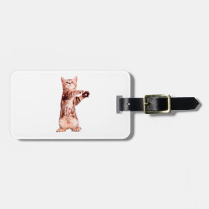 Funny standing playful kitten luggage tag