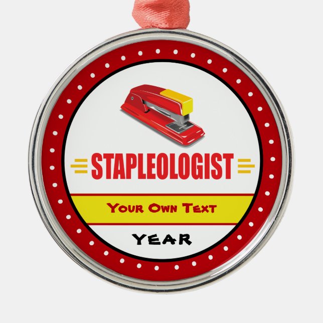 Funny Stapler Lover Title Metal Tree Decoration (Front)