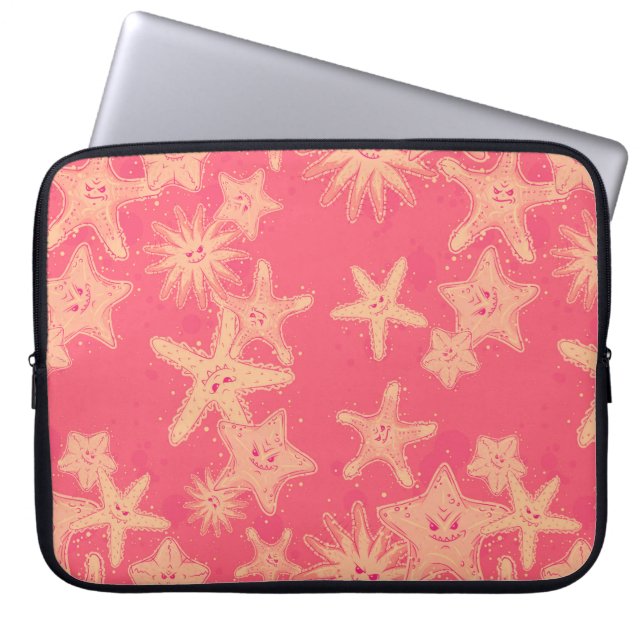 Funny Starfish rouge-lemonade pattern Laptop Sleeve (Front)