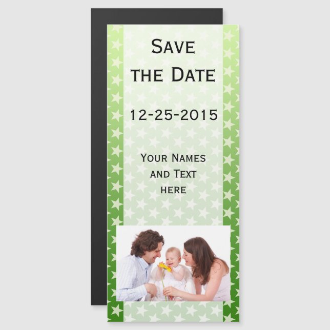Funny Stars Pattern transparent + your back & text Magnetic Invitation (Front/Back)