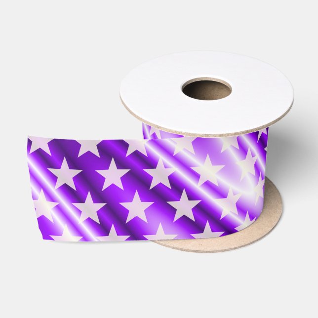 Funny Stars Pattern transparent + your background Satin Ribbon (Spool)