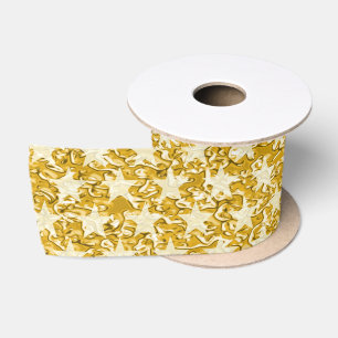 Funny Stars Pattern transparent + your background Satin Ribbon