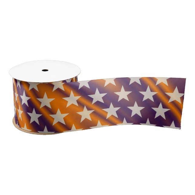 Funny Stars Pattern transparent + your background Satin Ribbon (Spool)