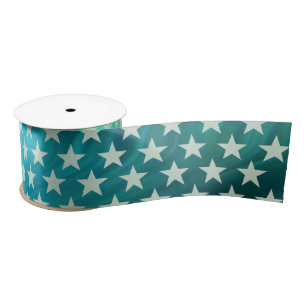 Funny Stars Pattern transparent + your background Satin Ribbon