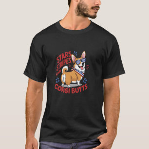 Funny Stars, Stripes and Corgi Butts T-Shirt