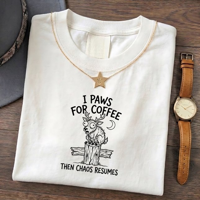 Funny Startled Deer Coffee Love T-Shirt (Creator Uploaded)