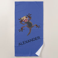 Funny Startled Gecko Lizard Blue Custom Name