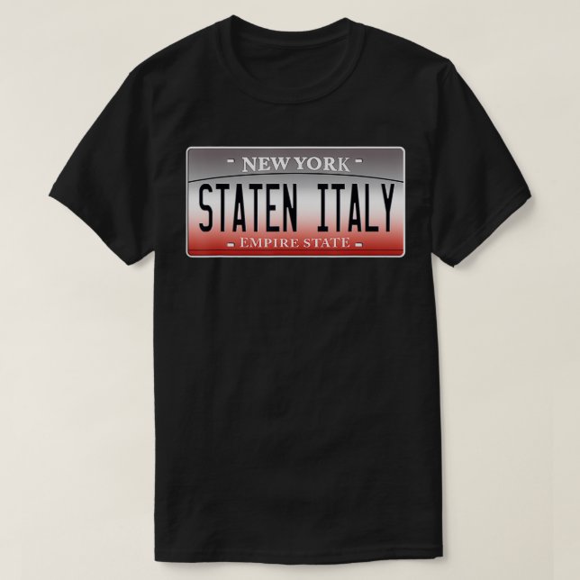 Funny Staten Italy Island NY New York Italian Amer T-Shirt (Design Front)
