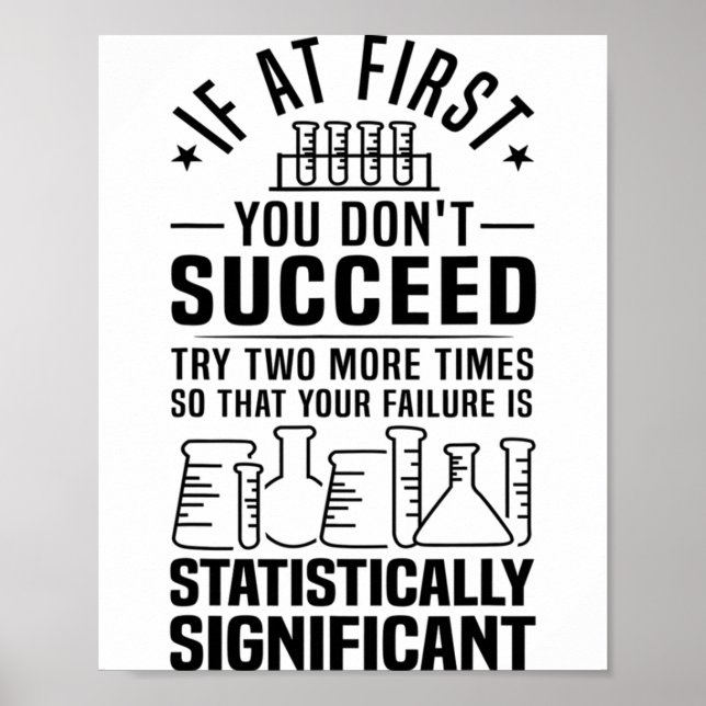 Funny Statistics Science Pun Gift For Men Women Ch Poster (Front)